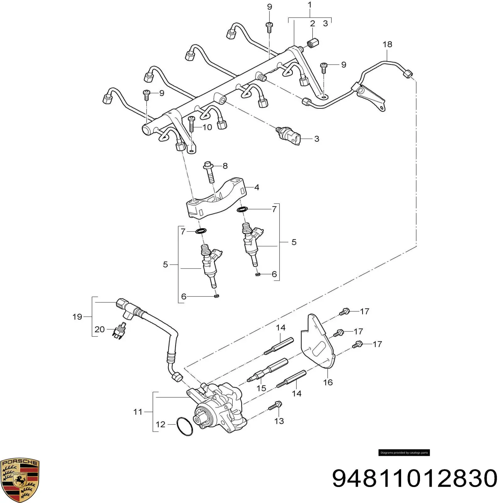 Купити 94811012832 Porsche Форсунка дизельна в зборі, розпилювач + тримач