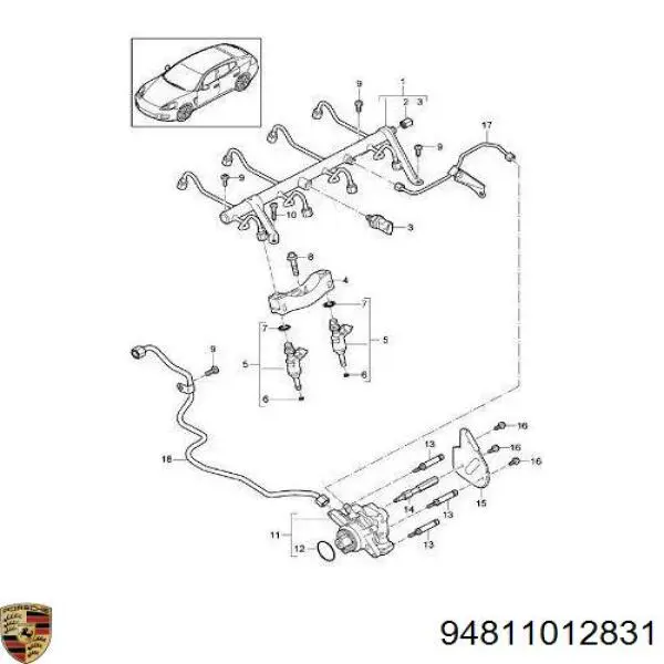 Форсунка паливна Porsche 94811012832 ціна, від 63.35 USD