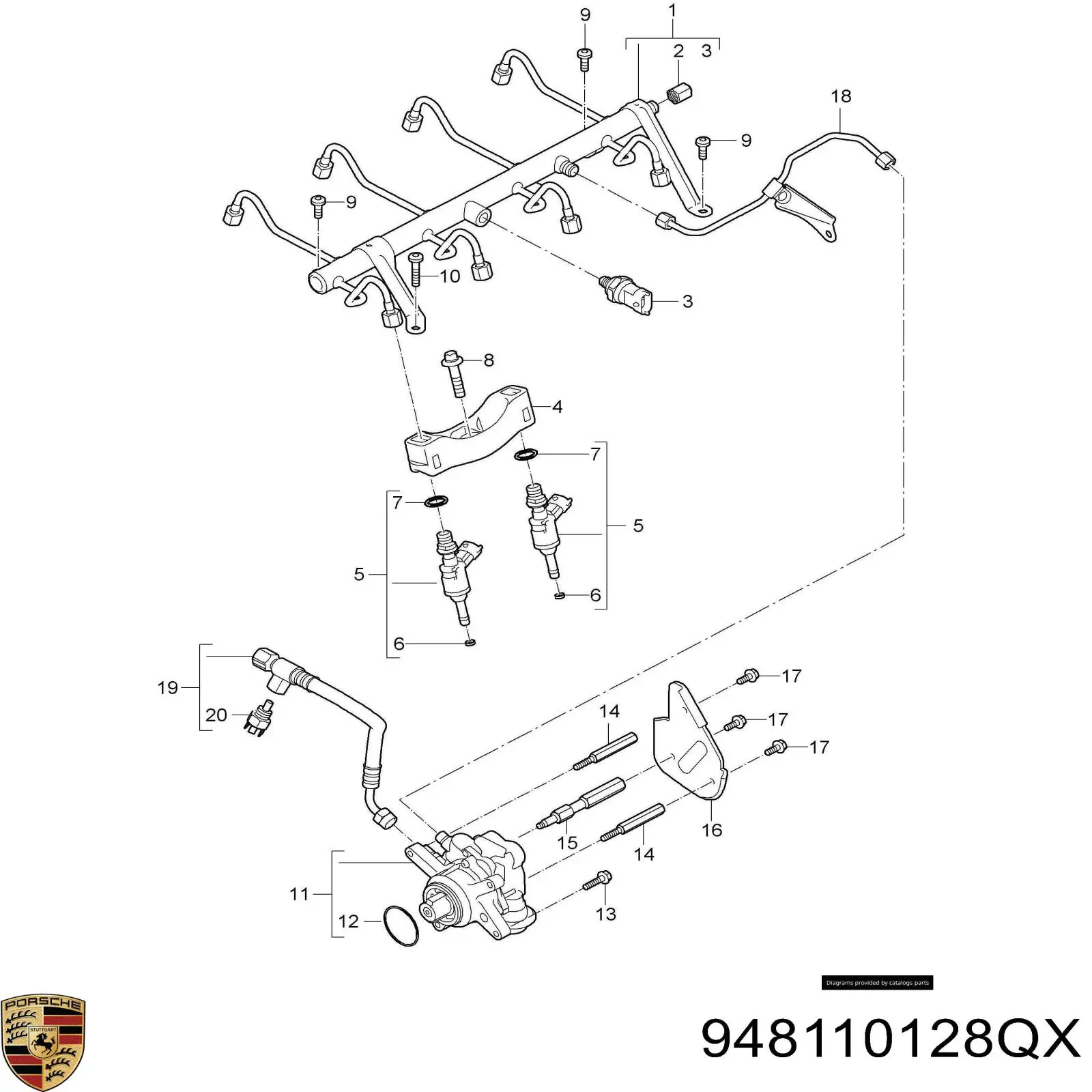 Форсунка паливна Porsche 94811012883 ціна, від 233.86 USD