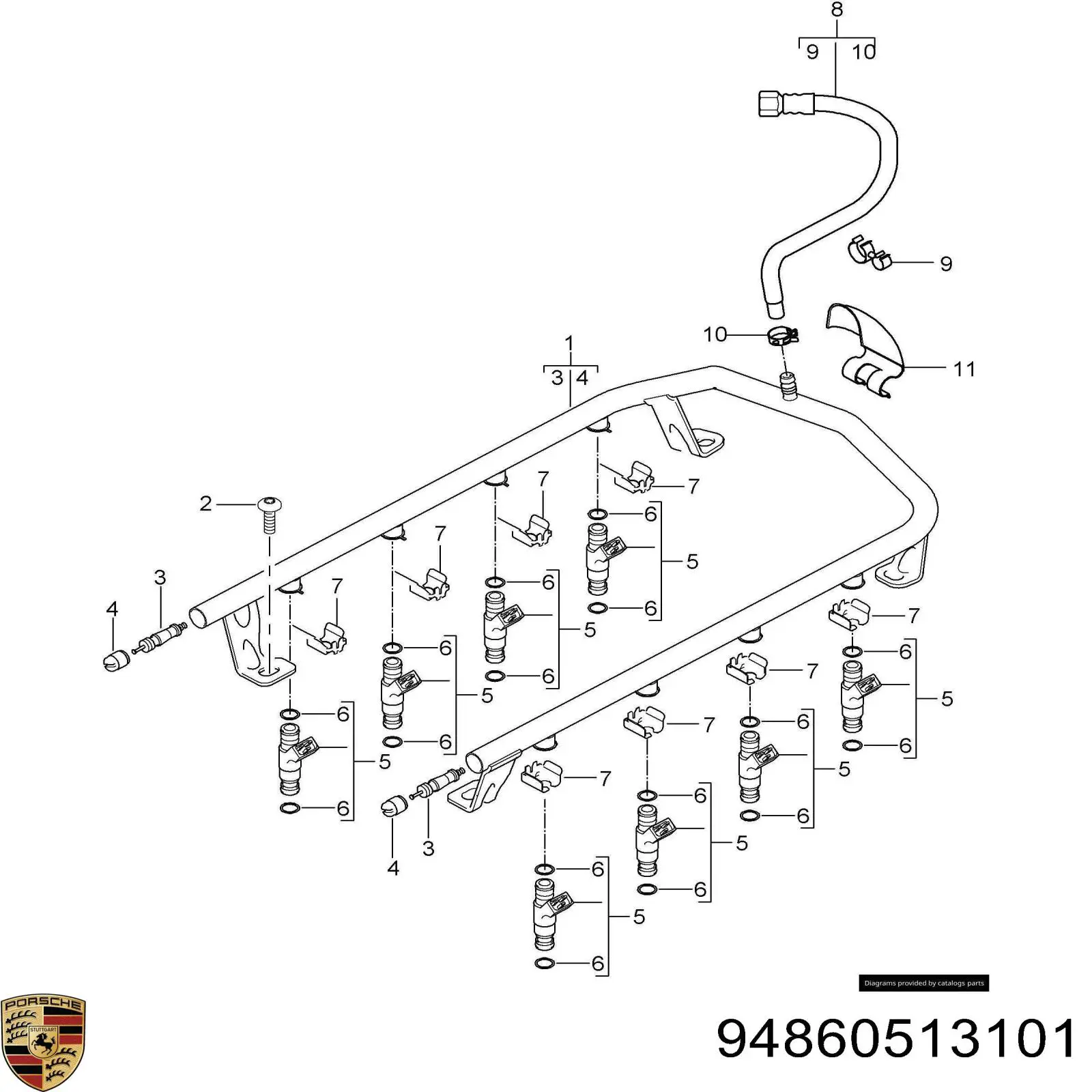 Купити 94860513101 Porsche Форсунка дизельна в зборі, розпилювач + тримач