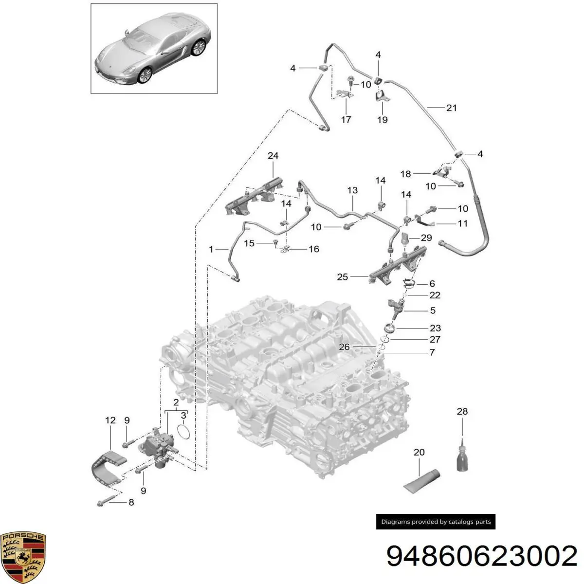 Датчик тиску палива Porsche 94860623002 ціна, від 24.97 USD