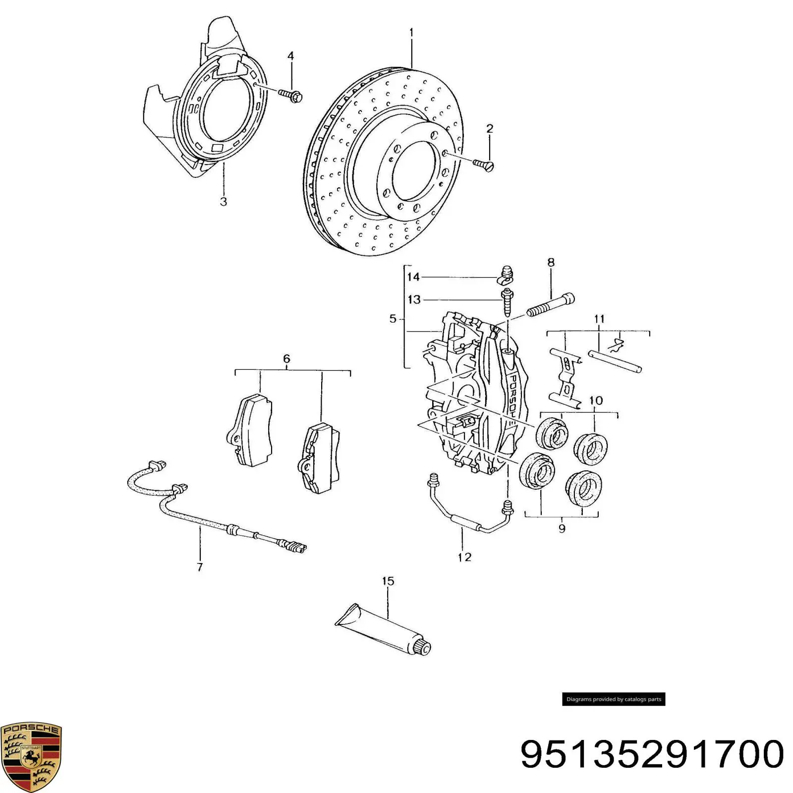 95135291700 Porsche ремкомплект супорту гальмівного заднього