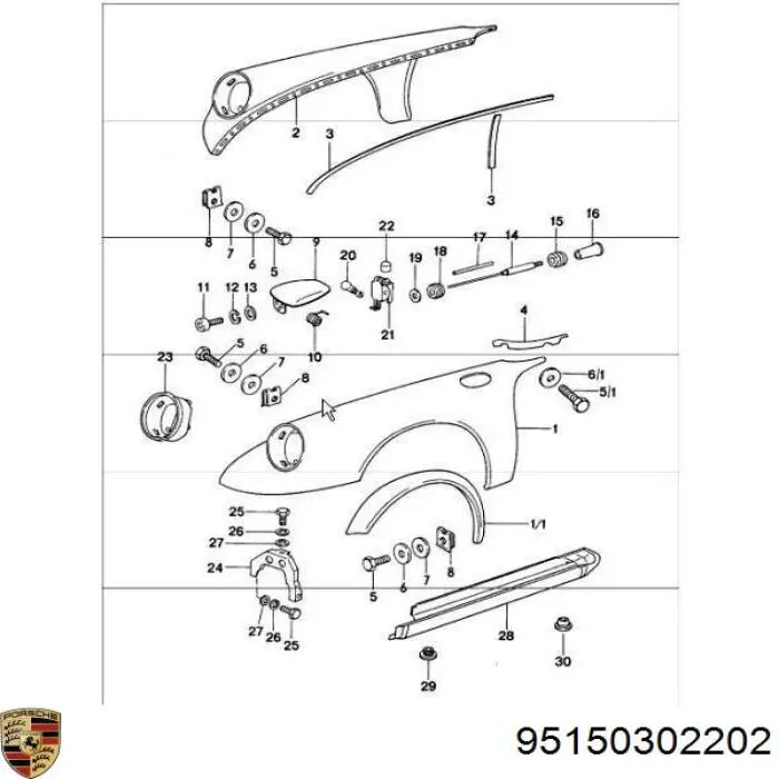 Купити 95150302202 Porsche 