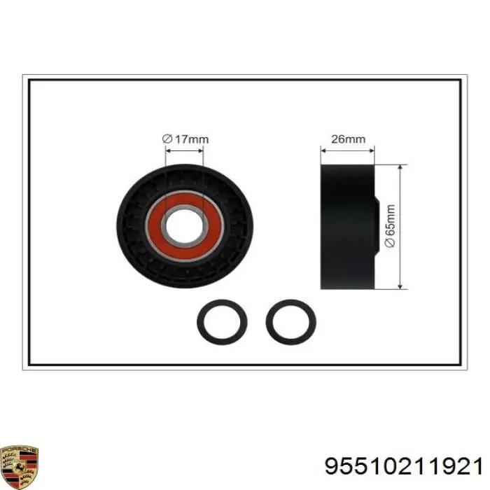 Ролик приводного ременя, паразитний Porsche 95510211921 ціна, від 13.54 USD