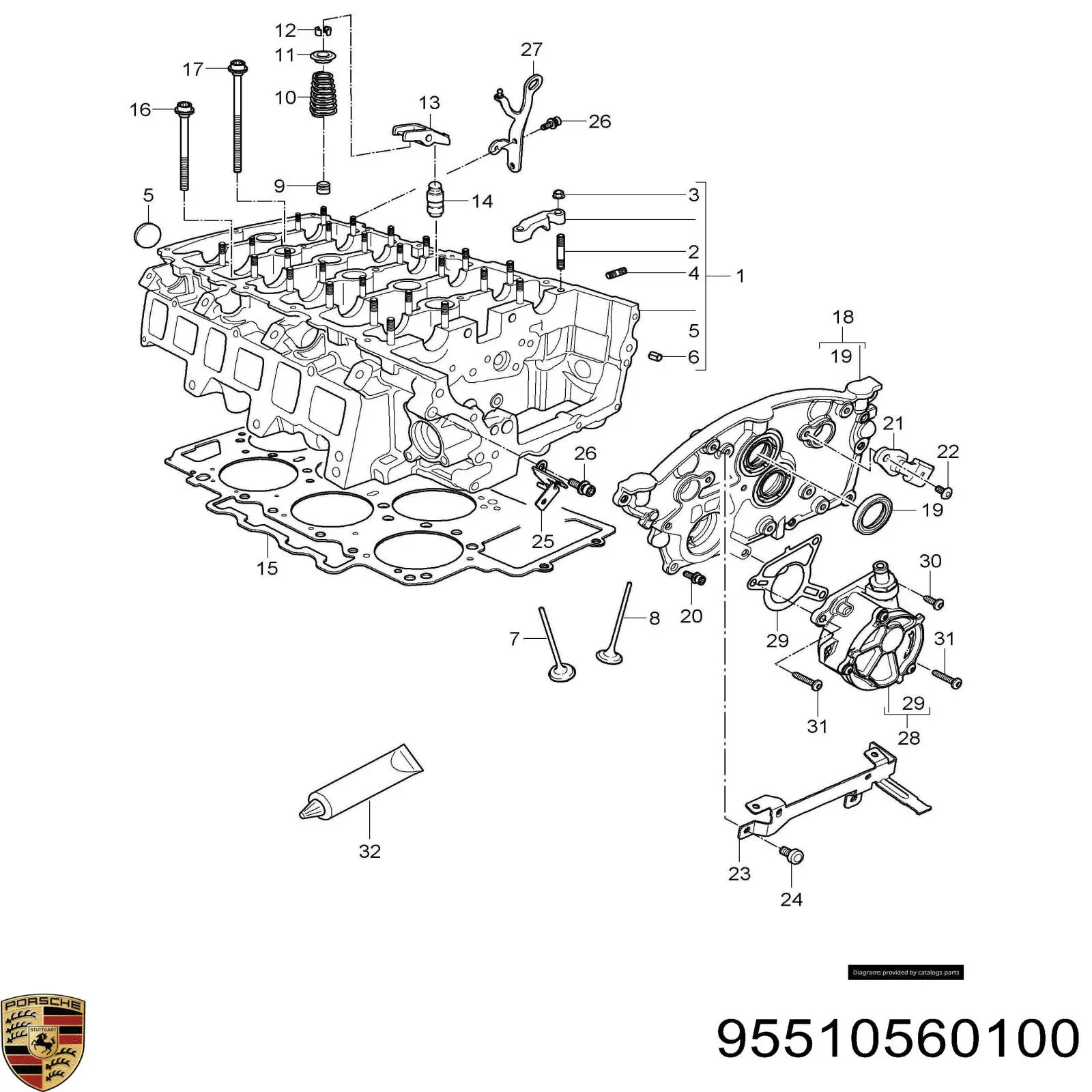 Клапан впускний Porsche 95510560100 ціна, від 19.01 USD