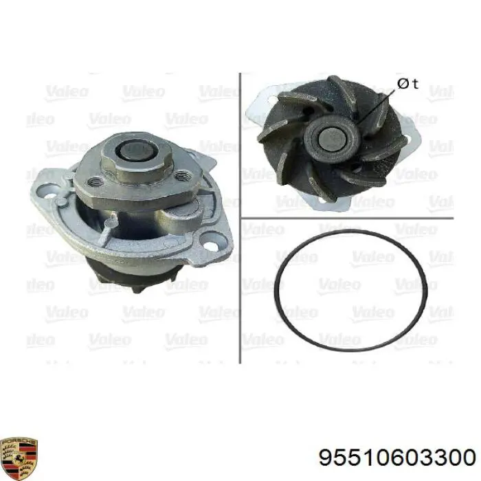 Помпа охолодження Porsche 95510603300 ціна, від 37.46 USD