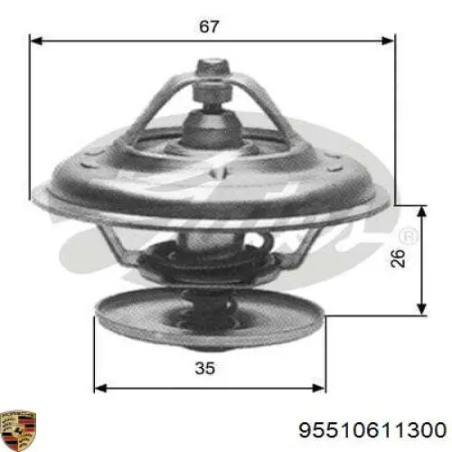 Автомобільний термостат Porsche 95510611300 ціна, від 12.43 USD