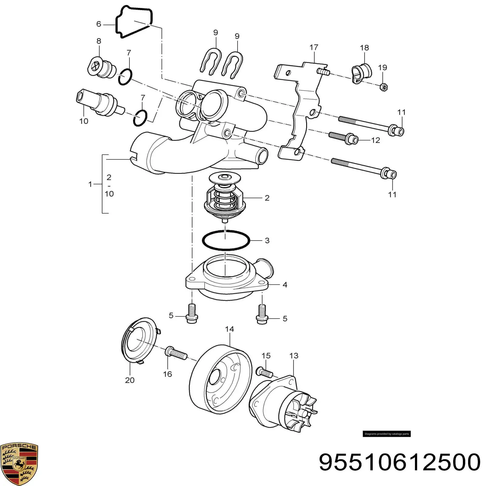 Термодатчик охолоджуючої рідини Porsche 95510612500 ціна, від 5.52 USD