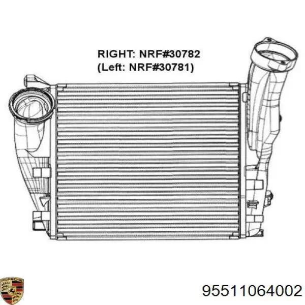 95511064002 Porsche Охолоджувач наддувочного повітря