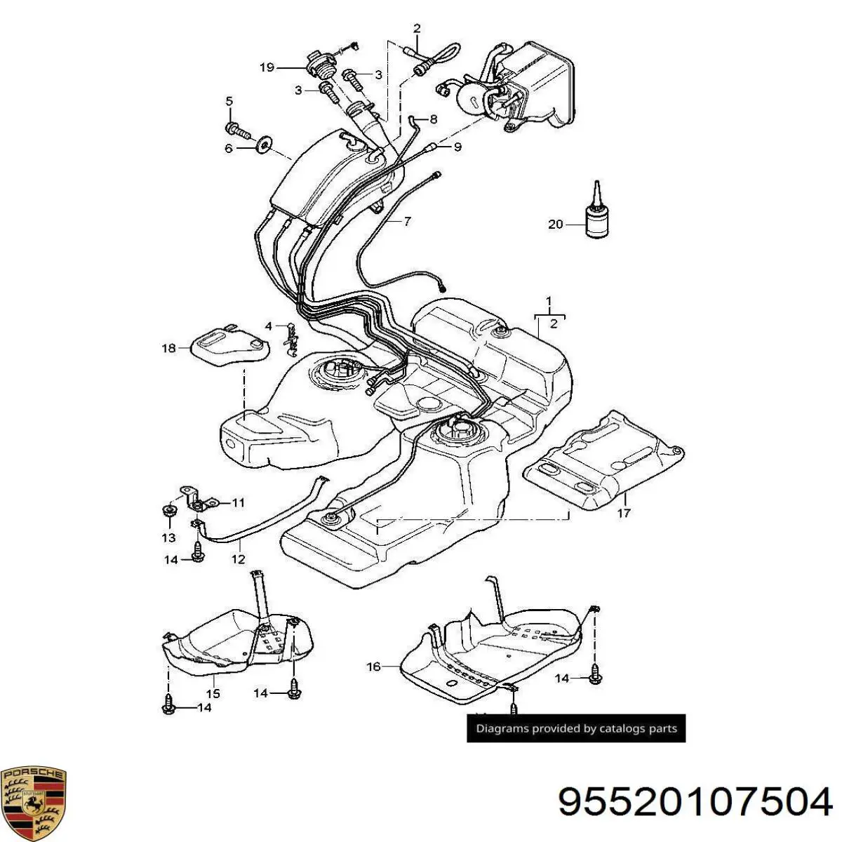 Бак паливний Porsche Cayenne (955) (Порше Каен)
