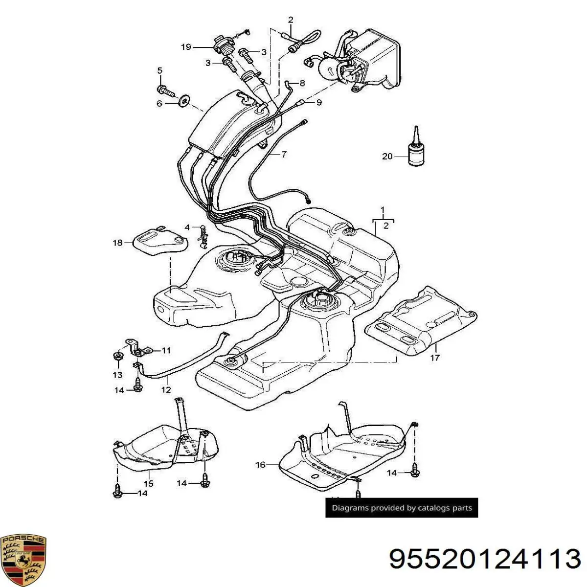 Пробка паливного бака Porsche 95520124113 ціна, від 15.25 USD