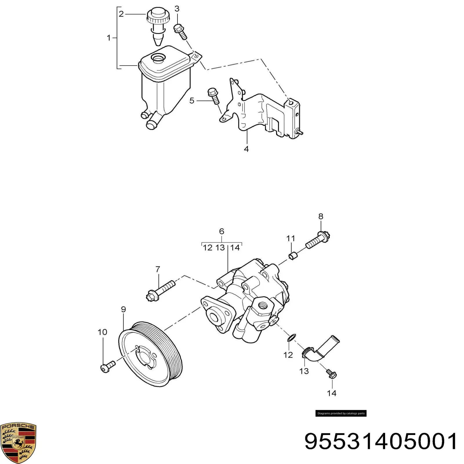 Насос гідропідсилювача керма (ГПК) 95531405001 Porsche