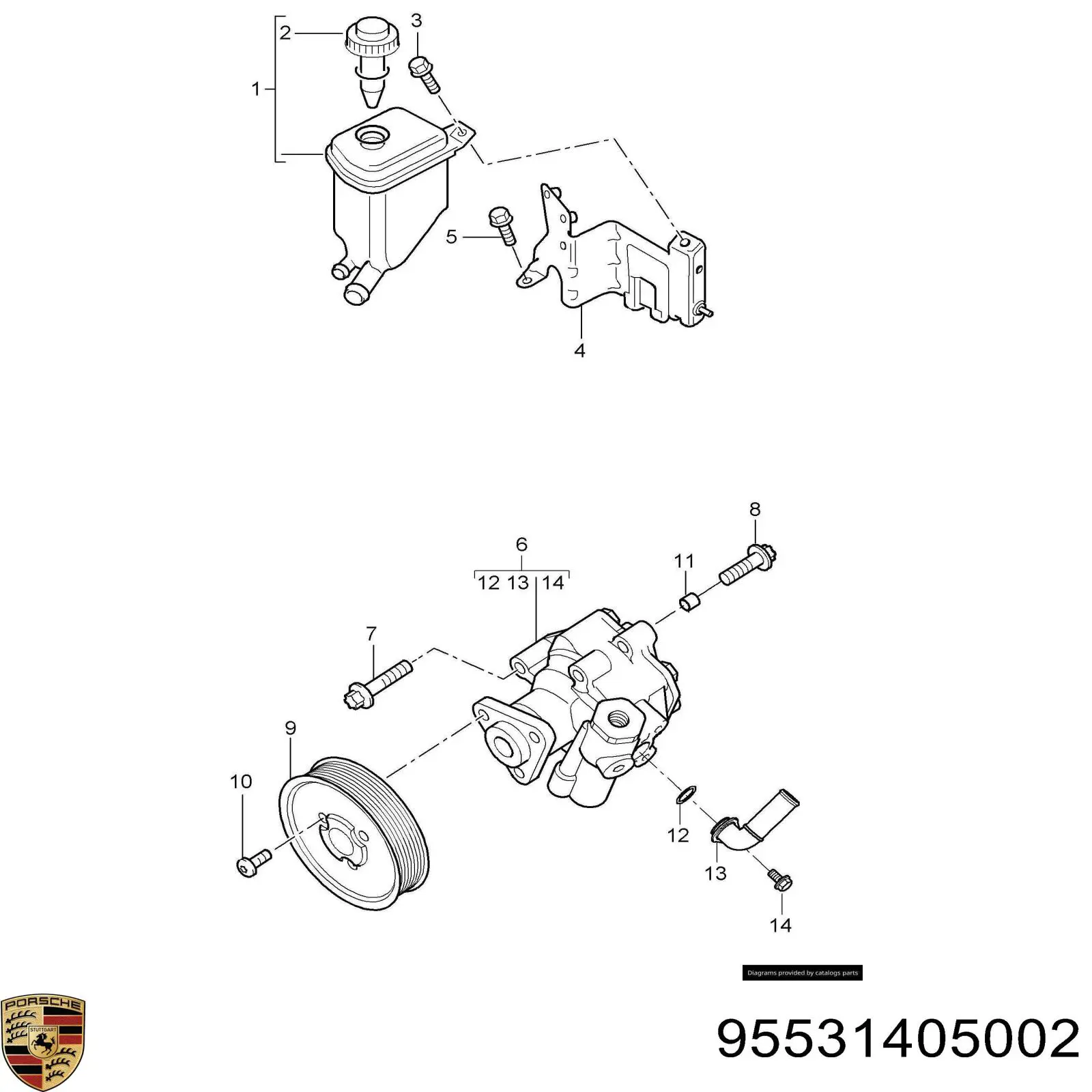 Насос гідропідсилювача керма (ГПК) 95531405002 Porsche