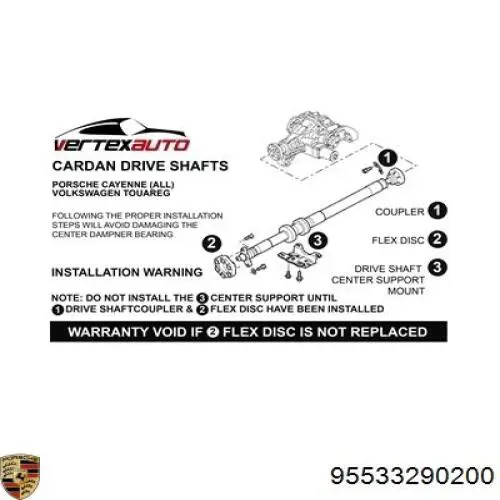 ШРУС внутрішній, задній Porsche 95533290200 ціна, від 55.65 USD
