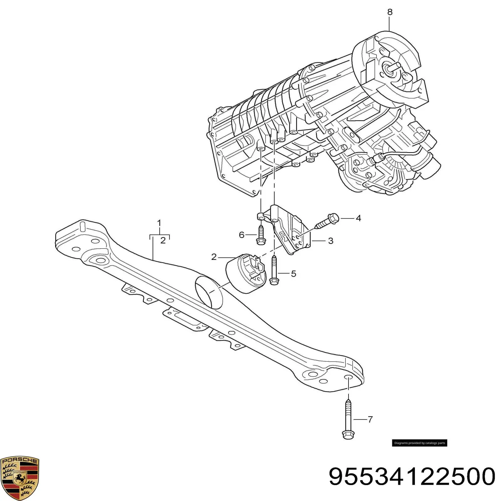 Балка кріплення коробки передач Porsche Cayenne (955) (Порше Каен)