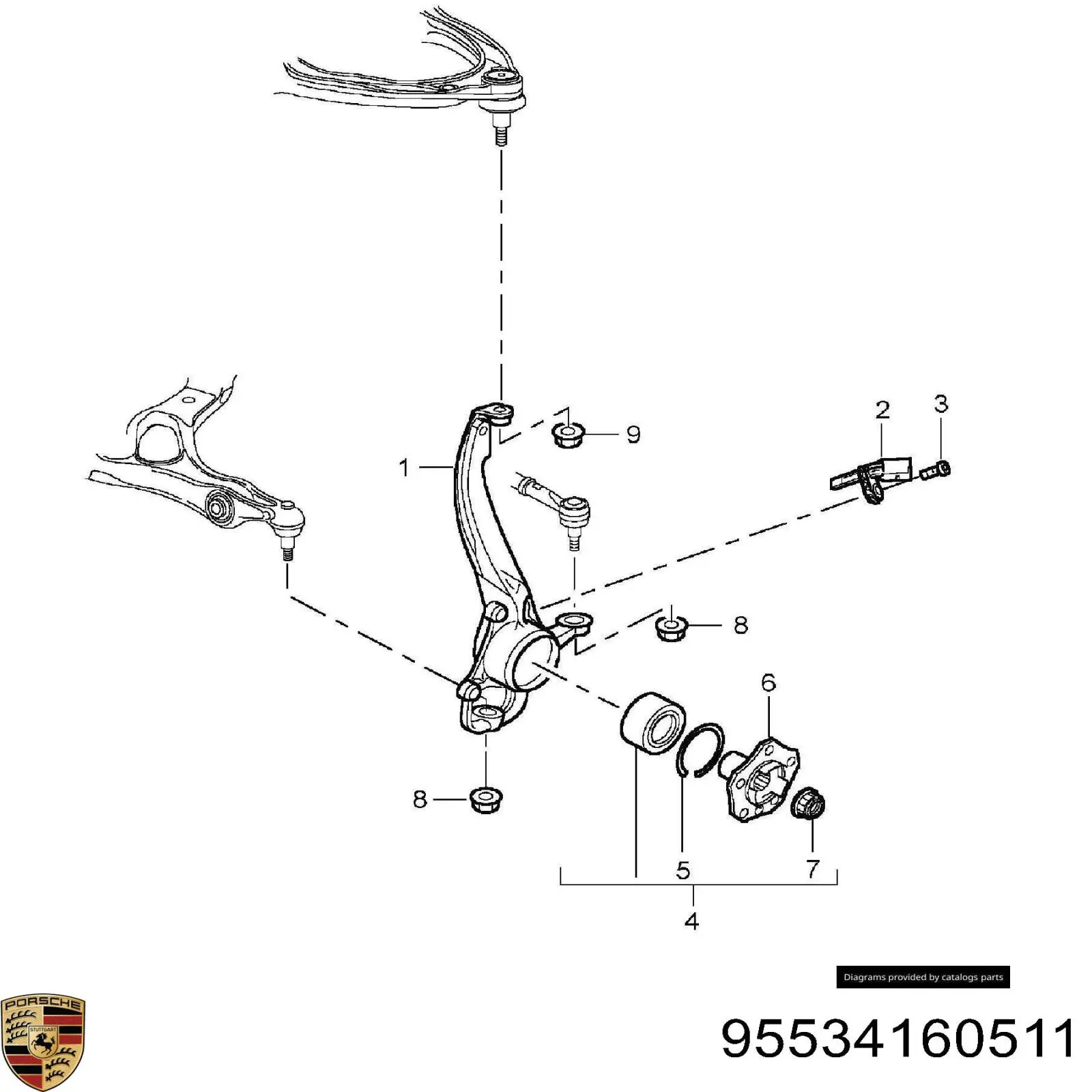 95534160511 Porsche маточина передня