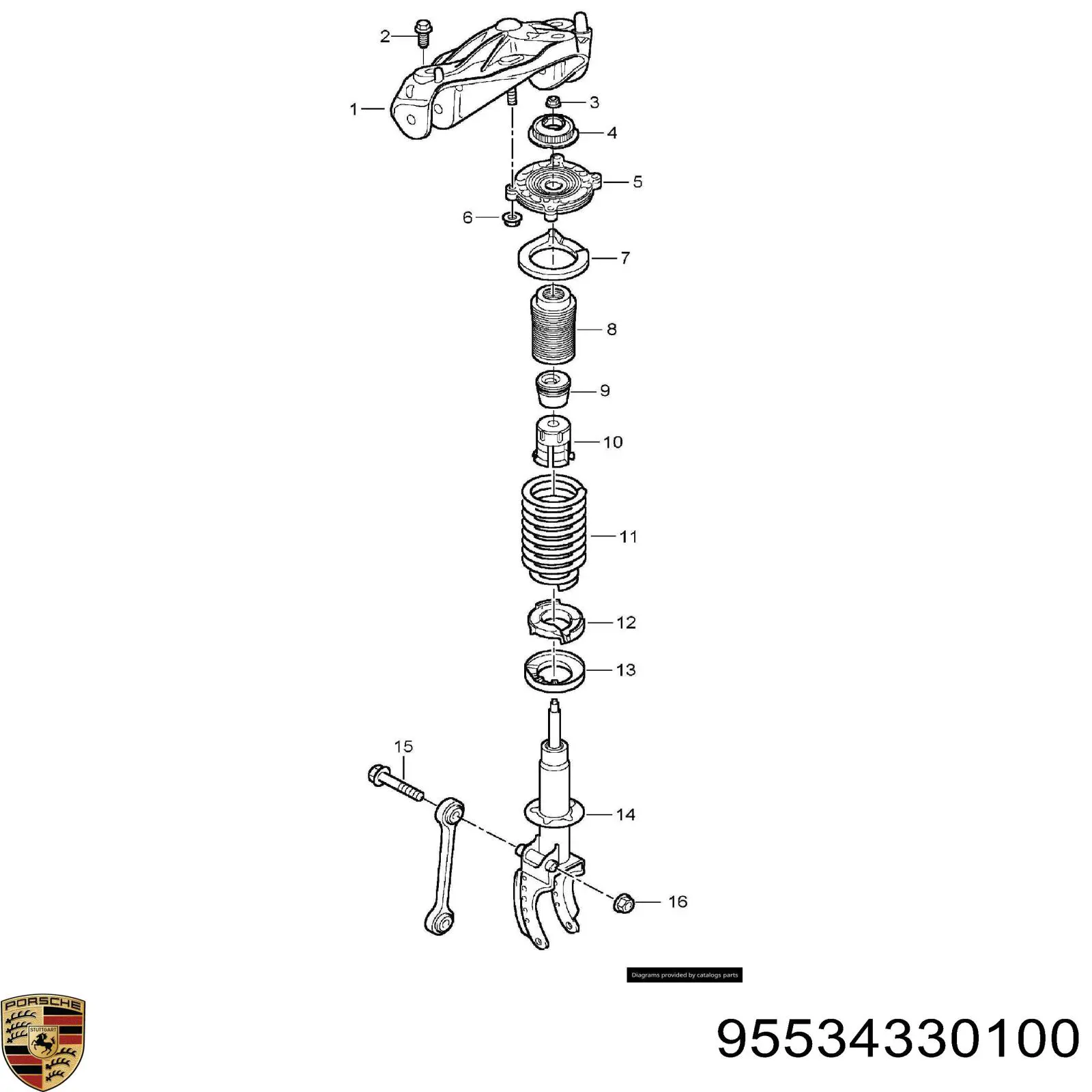 Буфер-відбійник амортизатора переднього VAG 95534330100 ціна, від 21.60 USD