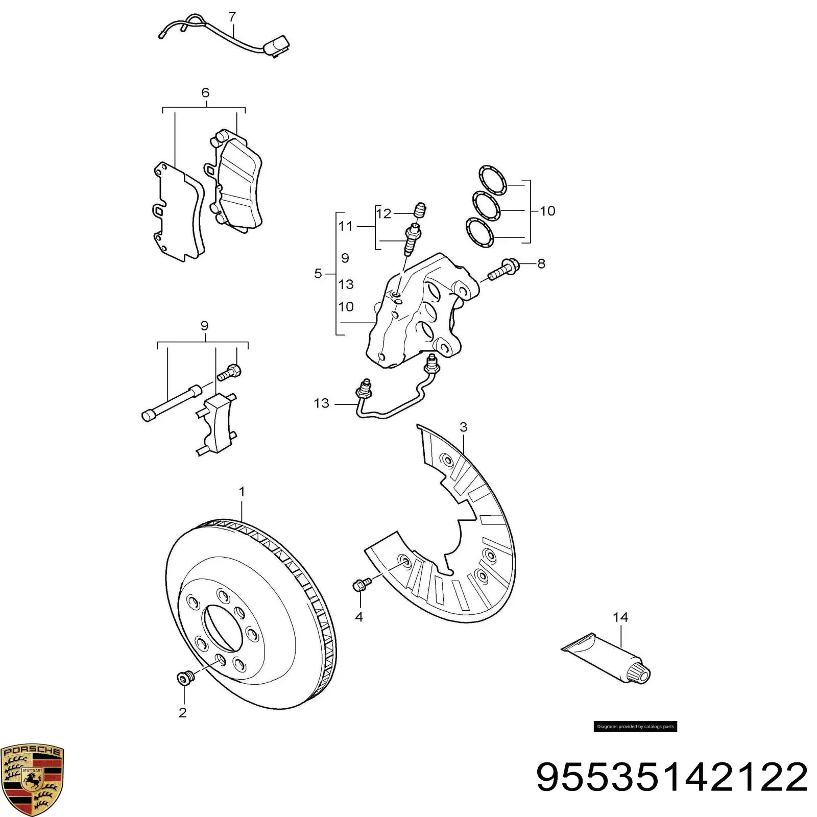 Супорт гальмівний передній лівий Porsche 95535142122 ціна, від 1197.28 USD