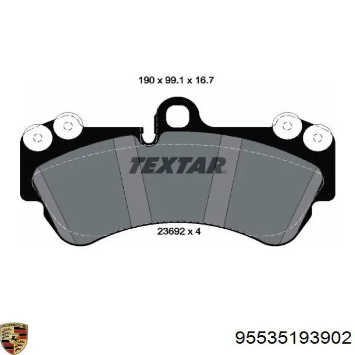 Гальмівні колодки Porsche 95535193902 ціна, від 53.64 USD