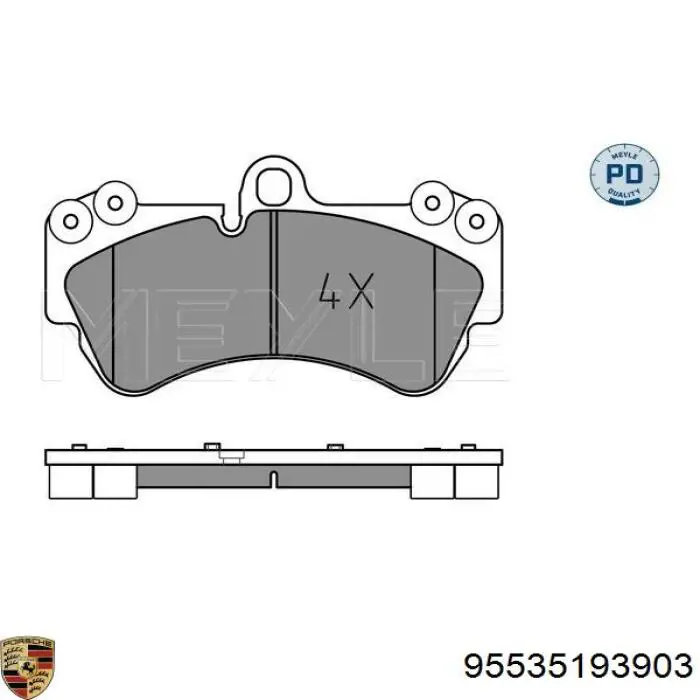 Колодки гальмівні передні, дискові 95535193903 Porsche