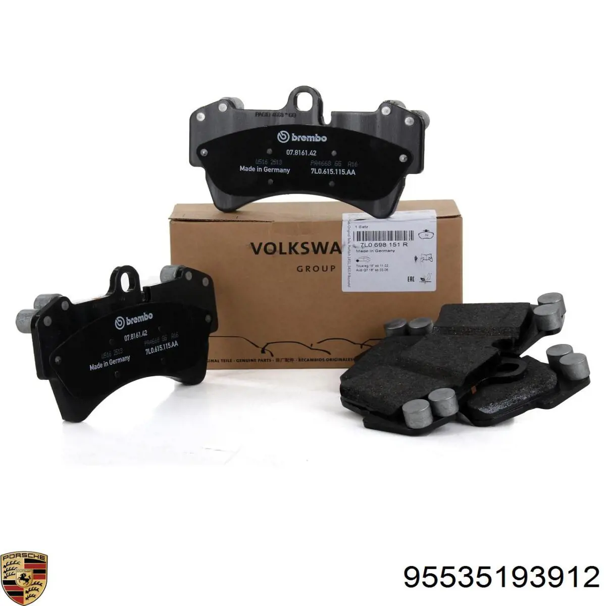 Передні тормозні колодки 95535193912 Porsche