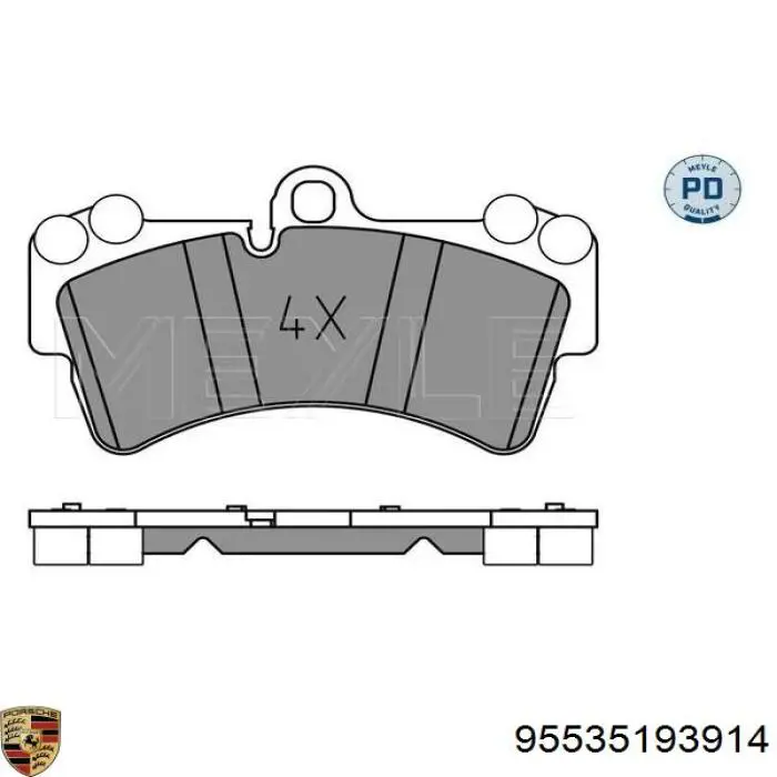 95535193914 Porsche Передні гальмівні колодки