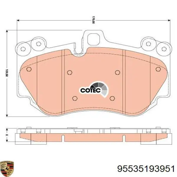95535193951 Porsche Передні гальмівні колодки
