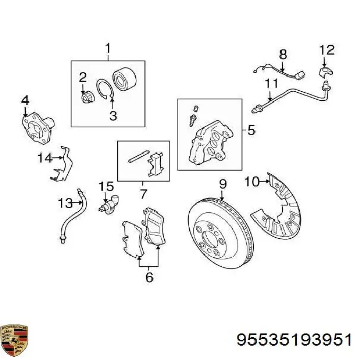 Купити 95535193951 Porsche Колодки гальмівні передні, дискові