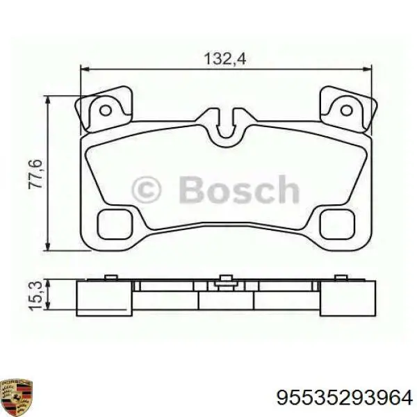 Задні гальмівні колодки 95535293964 Porsche