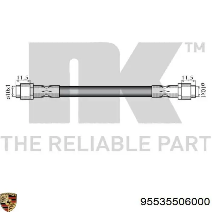 Шланг гальмівний задній Porsche 95535506000 ціна, від 8.97 USD