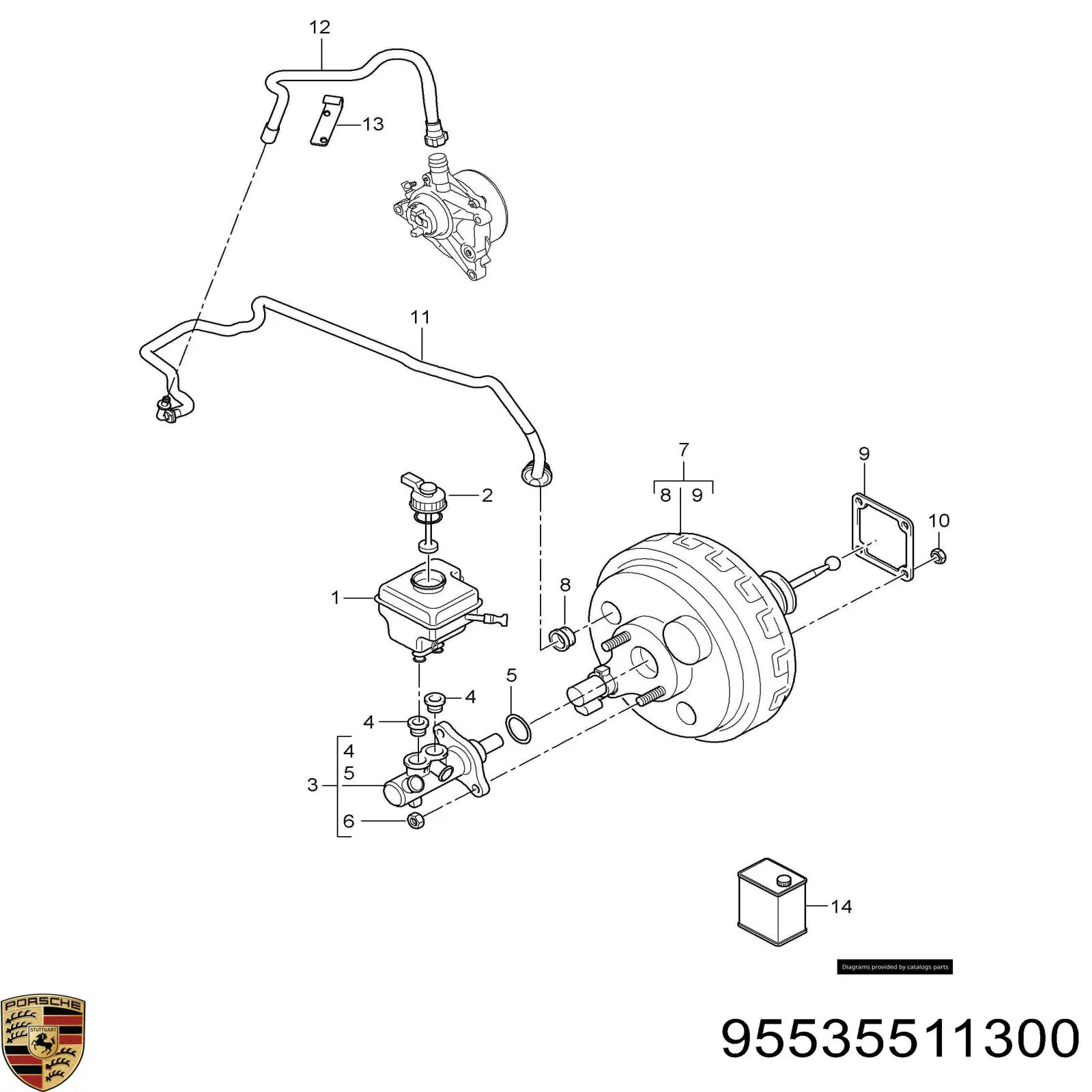 95535511300 Porsche бачок головного гальмівного циліндру (гальмівної рідини)