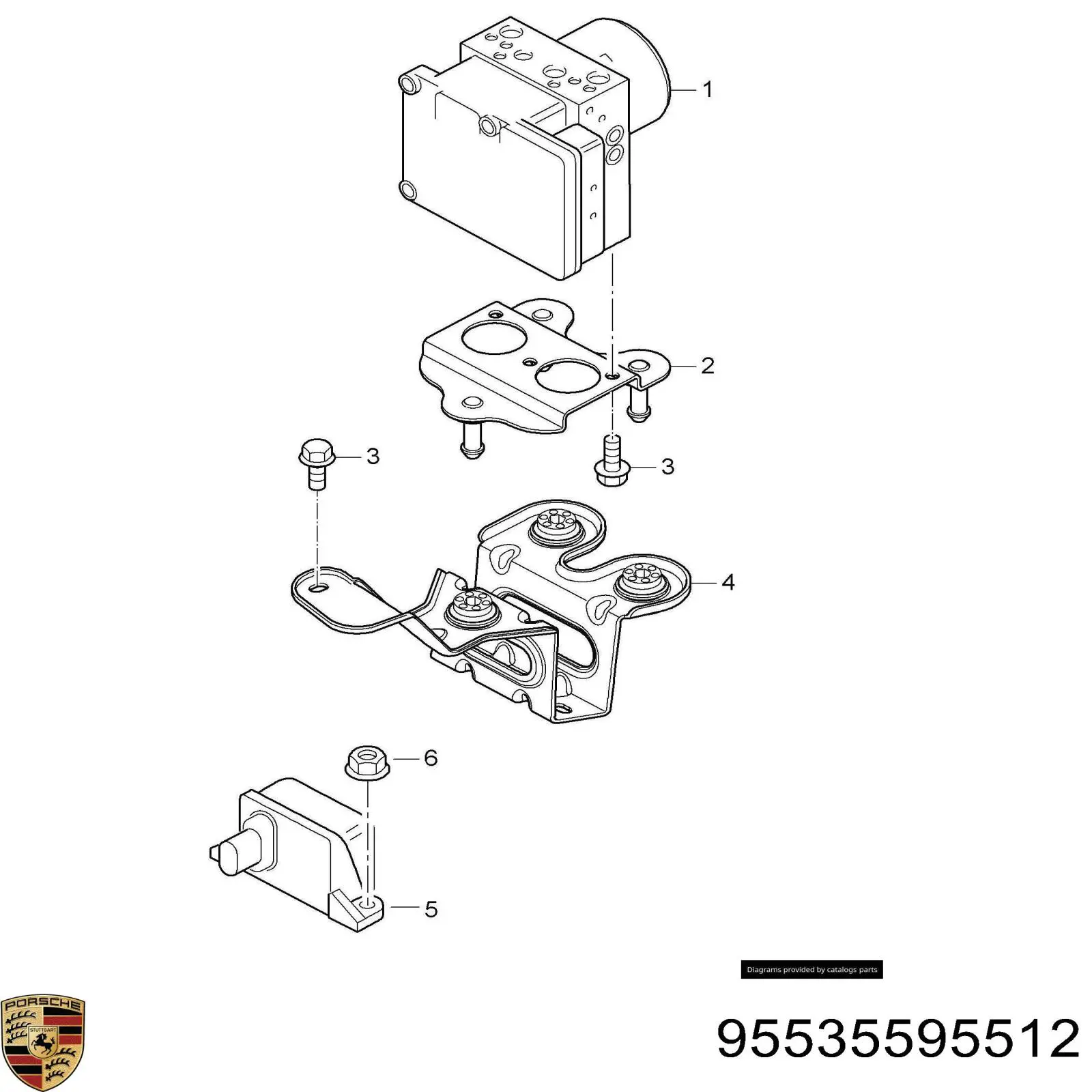 95535595512 Porsche Блок управління АБС (ABS)