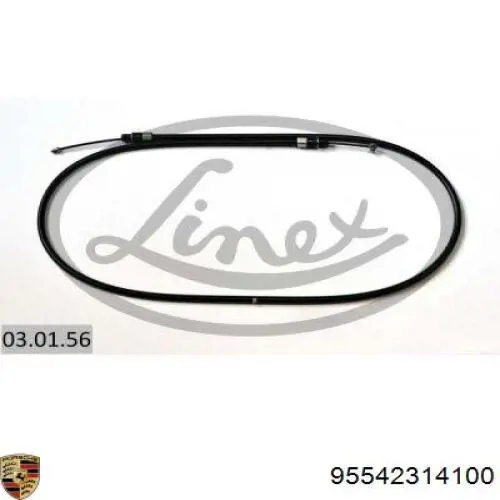 95542314100 Porsche Трос ручного гальма передній