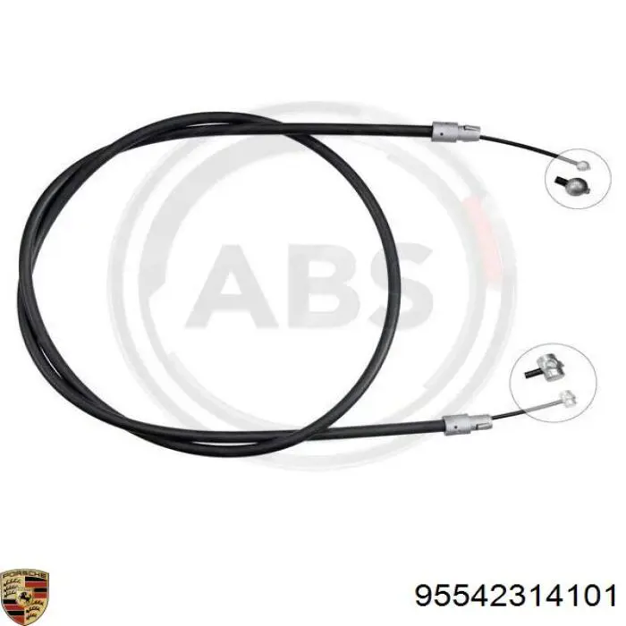 Трос стоянкового гальма передній Porsche 95542314101 ціна, від 3.94 USD