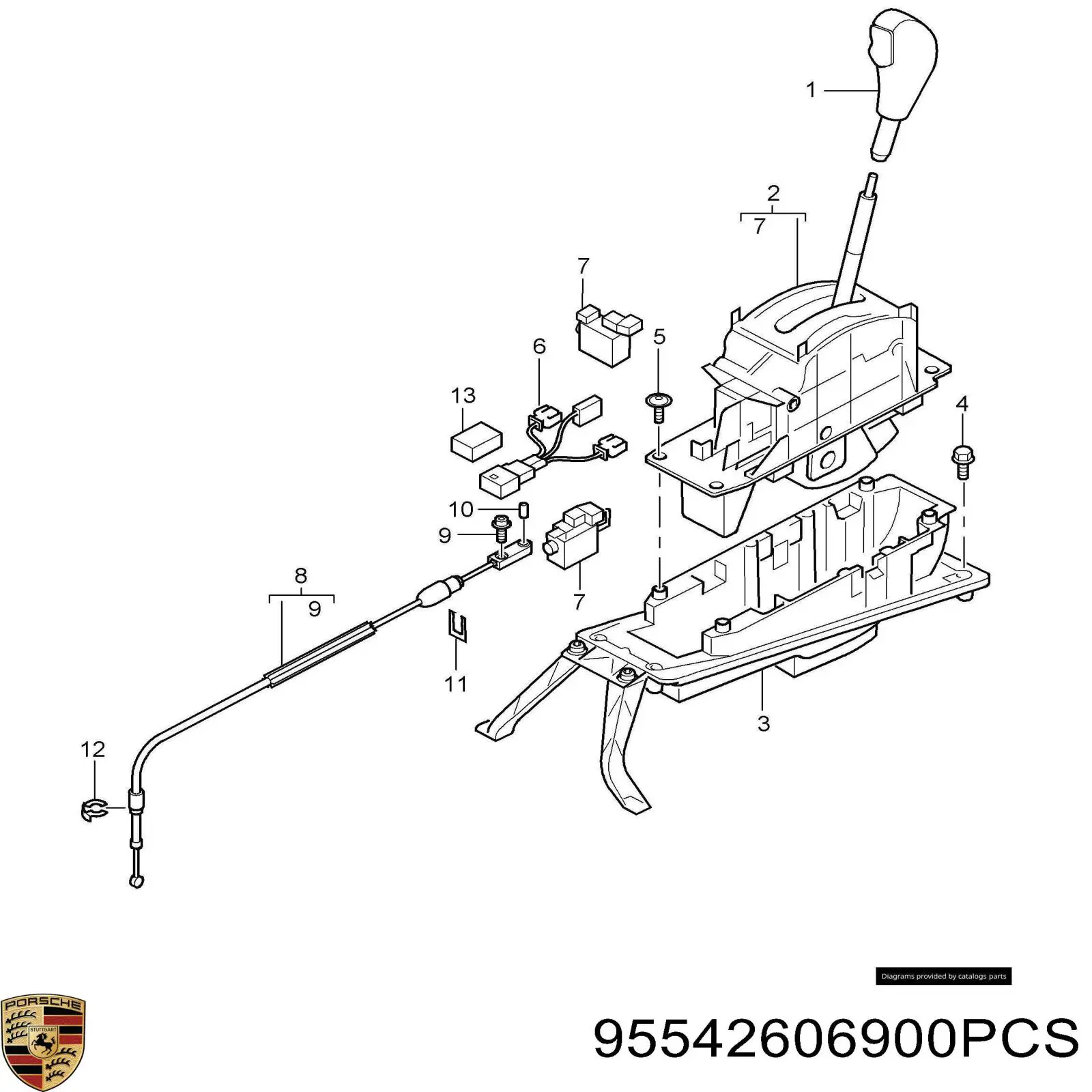 95542606900PCS Porsche Ручка важеля коробки передач