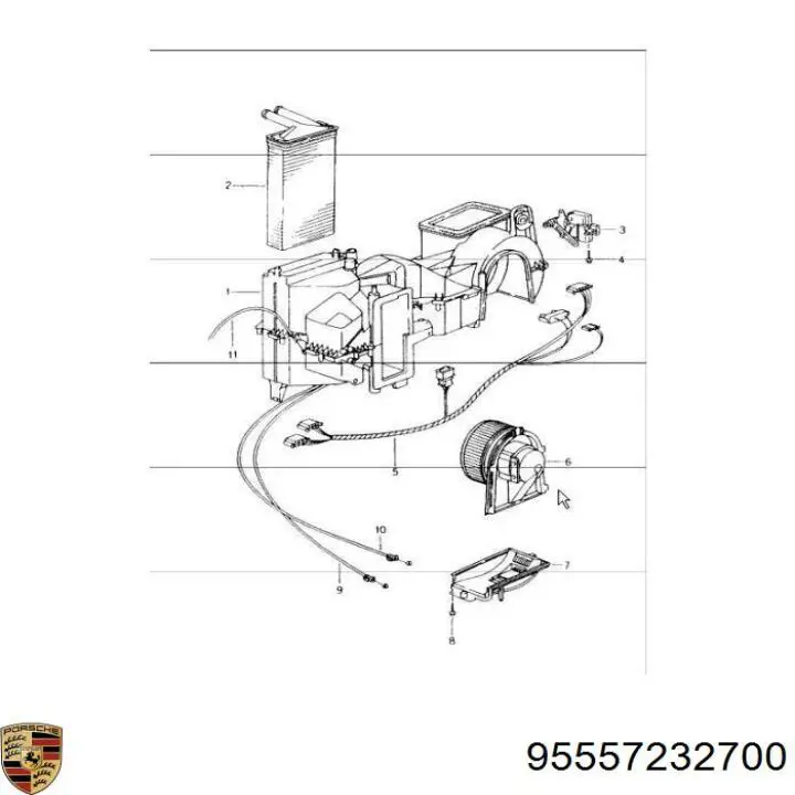 Купити 95557232700 Porsche Теплообмінник