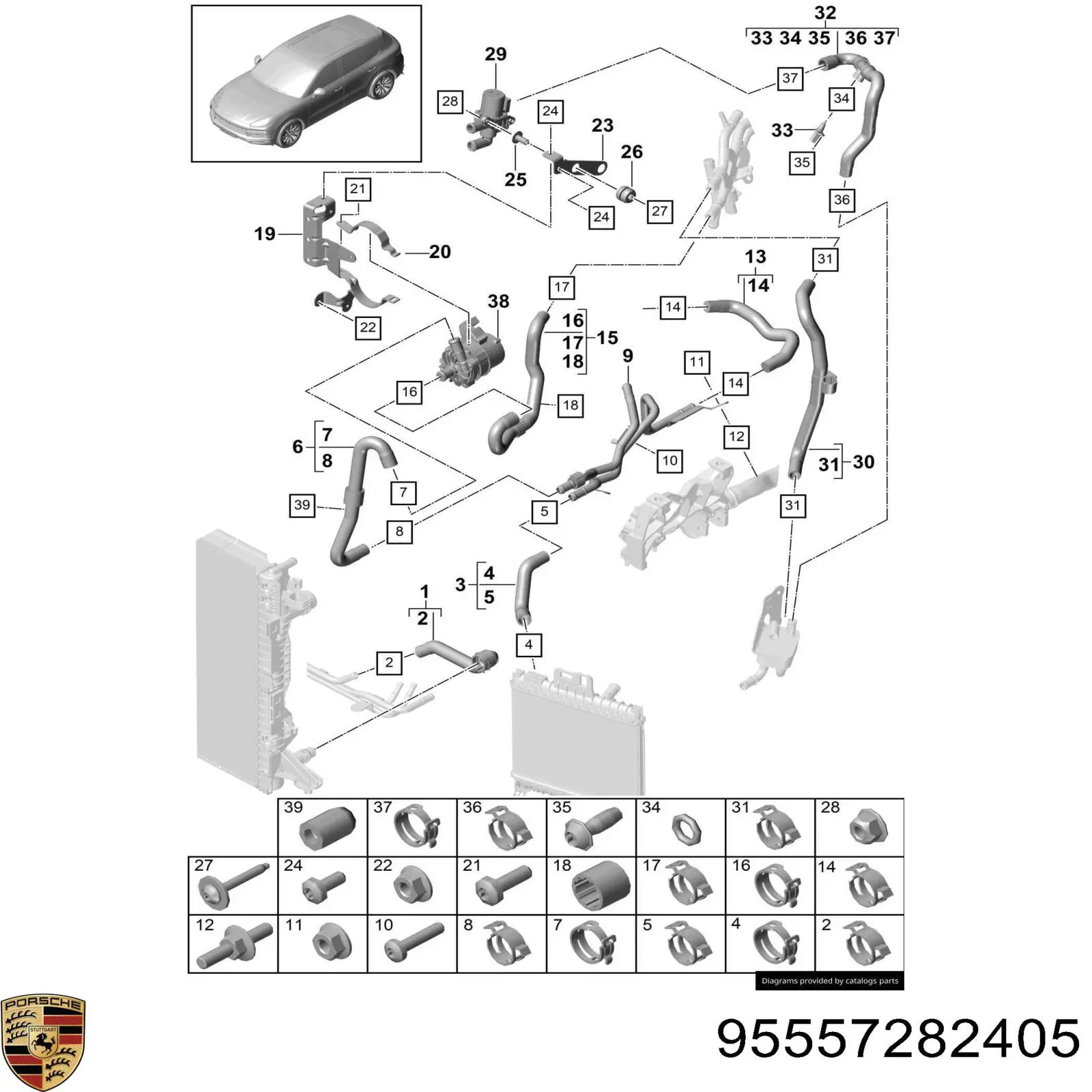 Кран системи опалення Porsche 95557282405 ціна, від 29.13 USD