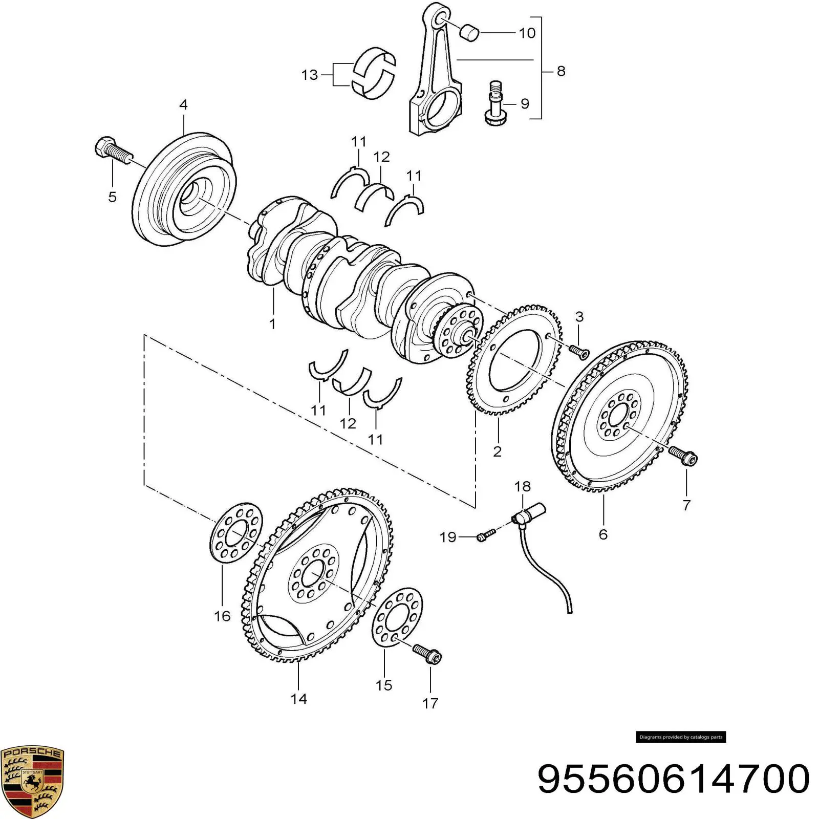 95560614700 Porsche датчик положення (оборотів коленвалу)