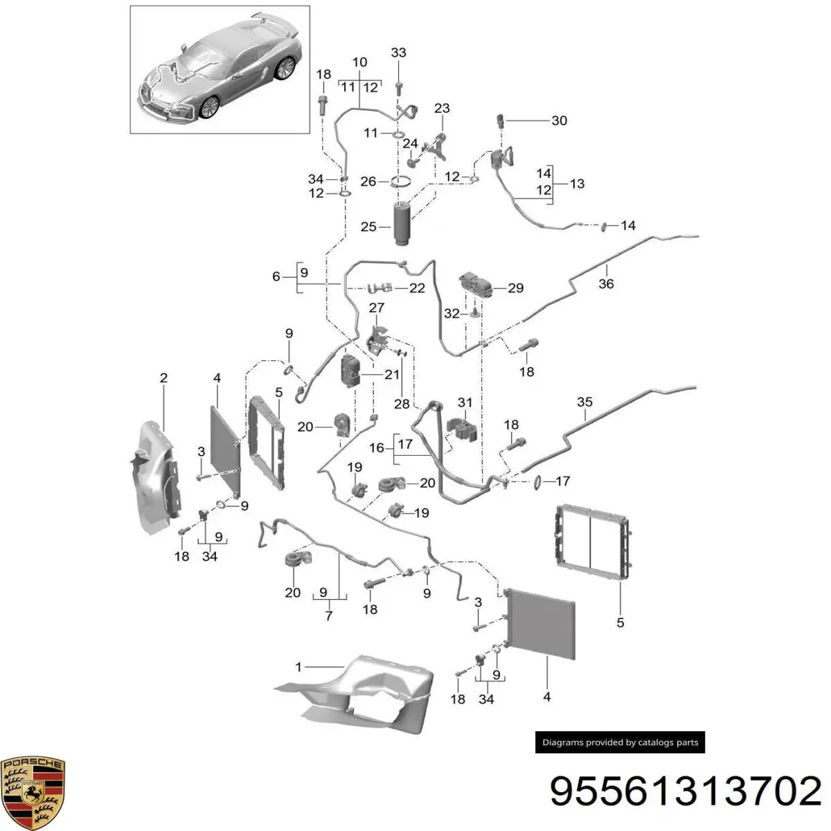 95561313702 Porsche Датчик давления кондиционера