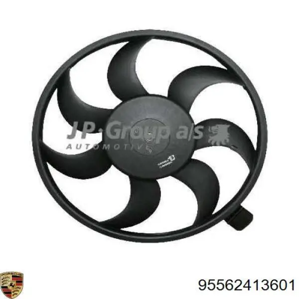 Купити 95562413601 Porsche Електровентилятор охолодження в зборі (двигун + крильчатка), правий