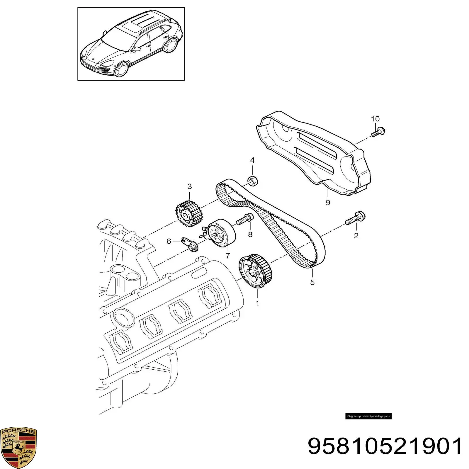 Зубчастий ремінь Porsche 95810521901 ціна, від 85.00 USD