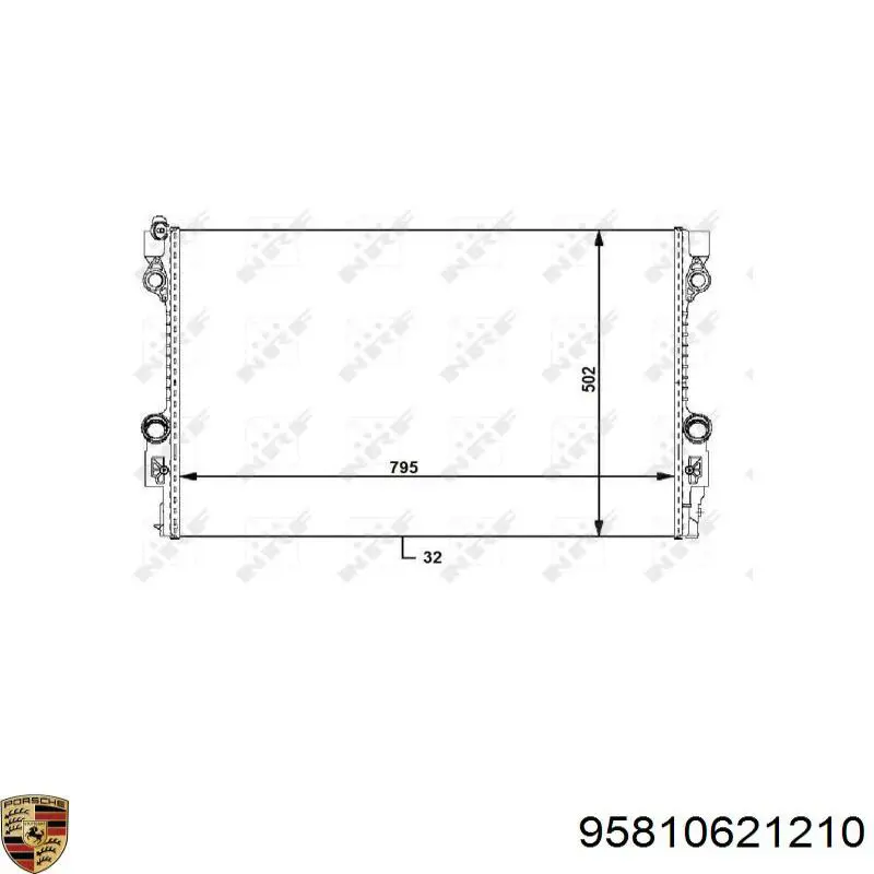 Радіатор охолодження, додатковий Porsche 95810621210 ціна, від 257.81 USD