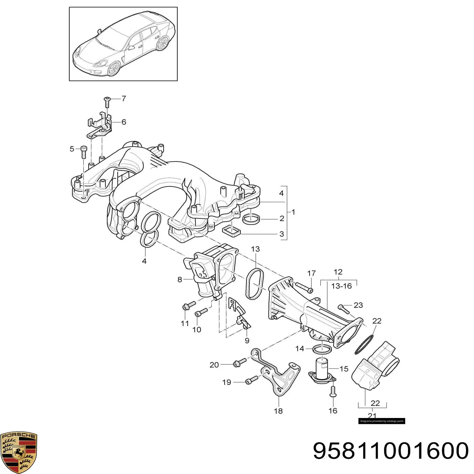 Впускний колектор на Porsche MACAN S 95B