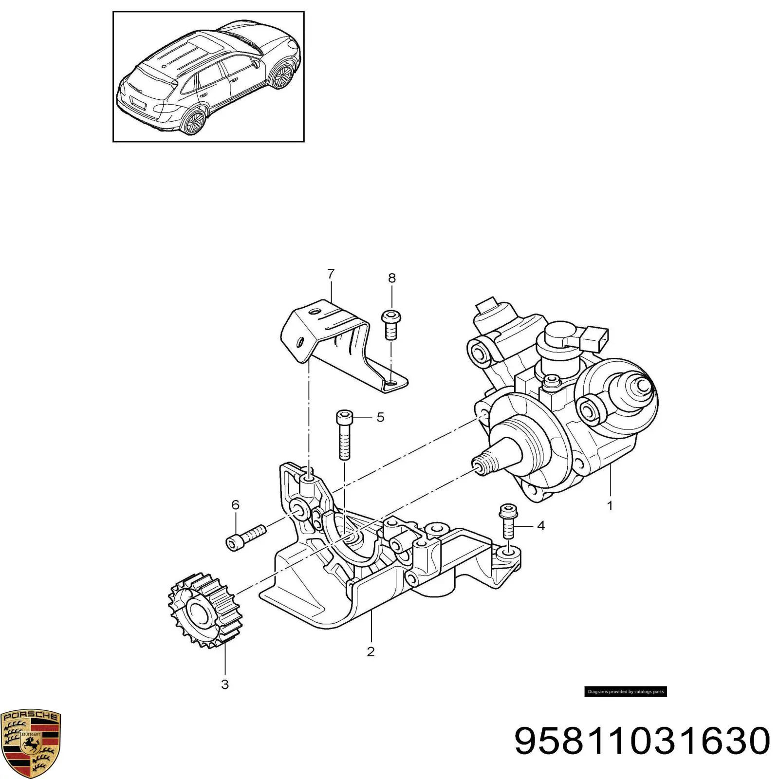Насос паливний високого тиску Porsche 95811031630 ціна, від 759.94 USD