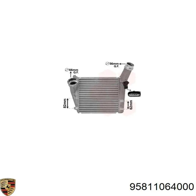Купити 95811064001 Porsche Радіатор интеркуллера