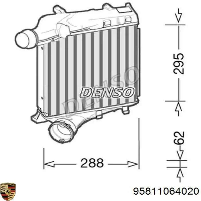 95811064020 Porsche Охолоджувач наддувочного повітря