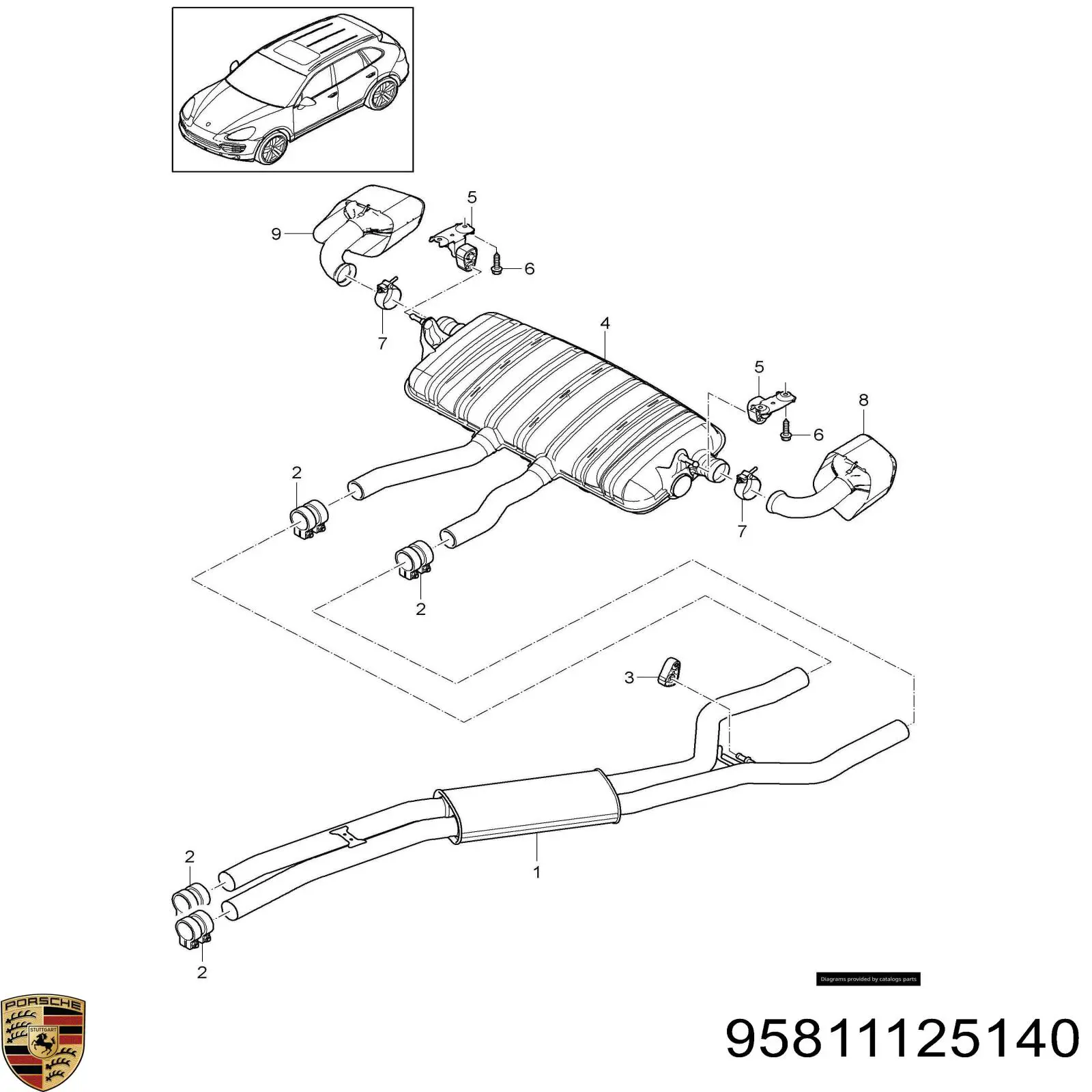 95811125140 Porsche Пристрій іскропогашуючий