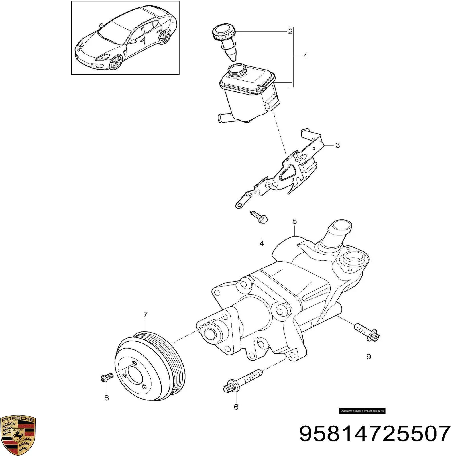 Шків насосу гідропідсилювача керма (ГПК) Porsche Cayenne 2 (92A) (Порше Каен)