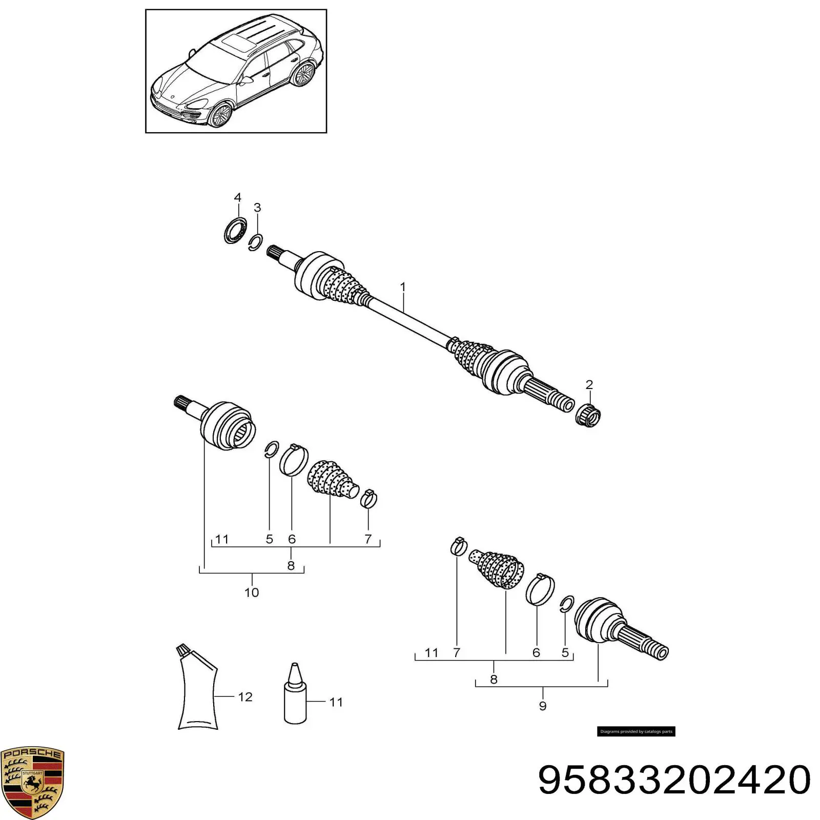  Porsche 95833202420 ціна, від 69.68 USD