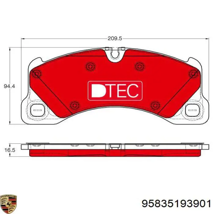 Гальмівні колодки Porsche 95835193901 ціна, від 89.62 USD